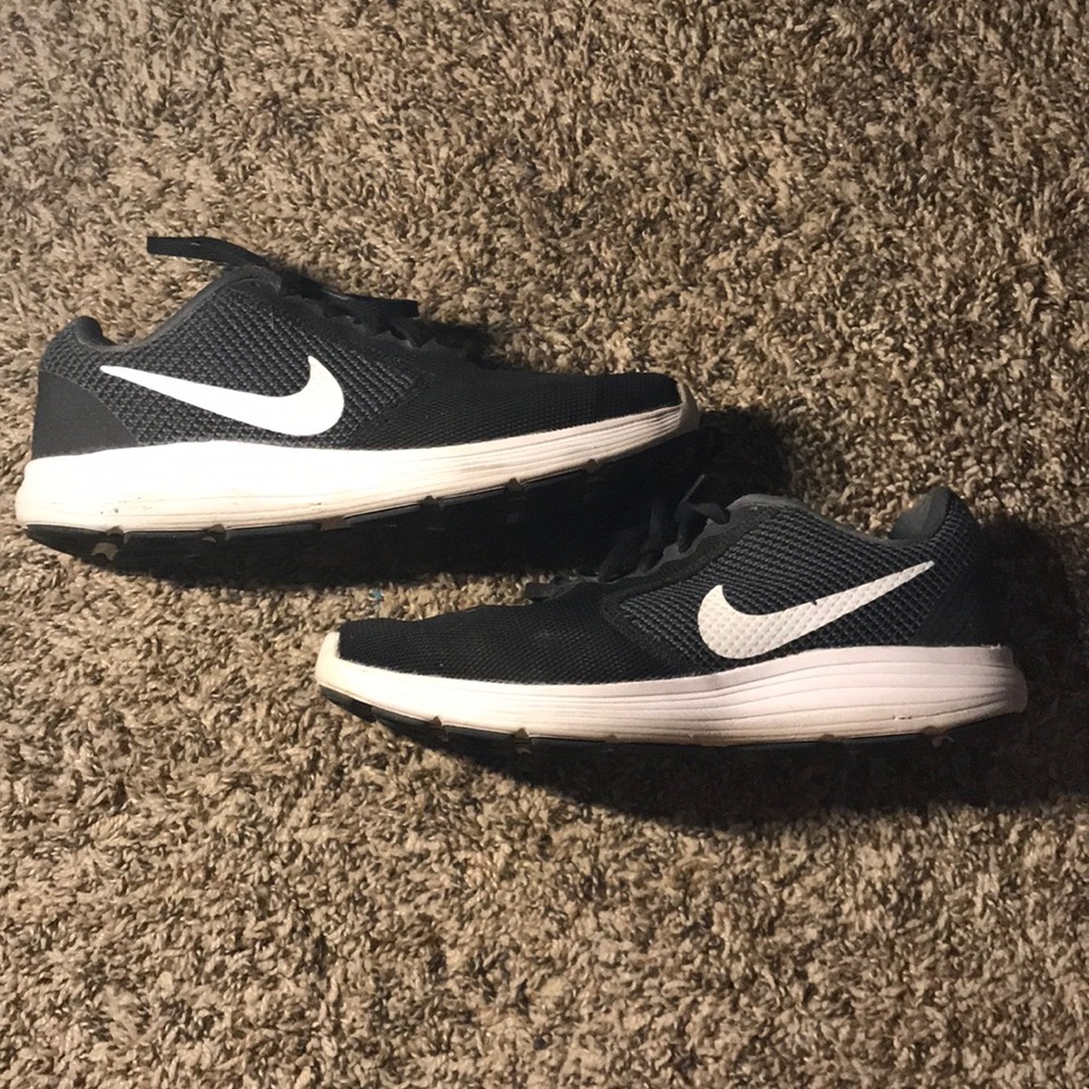 Black and white nike shoes